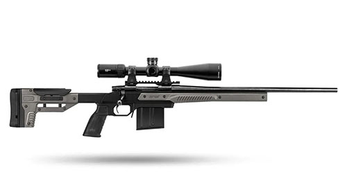 Upgrade your precision rifle with the MDT Oryx Sportsman Chassis, featuring V-shaped bedding, adjustable buttstock, and compatibility with AR15 grips and M-Lok accessories.